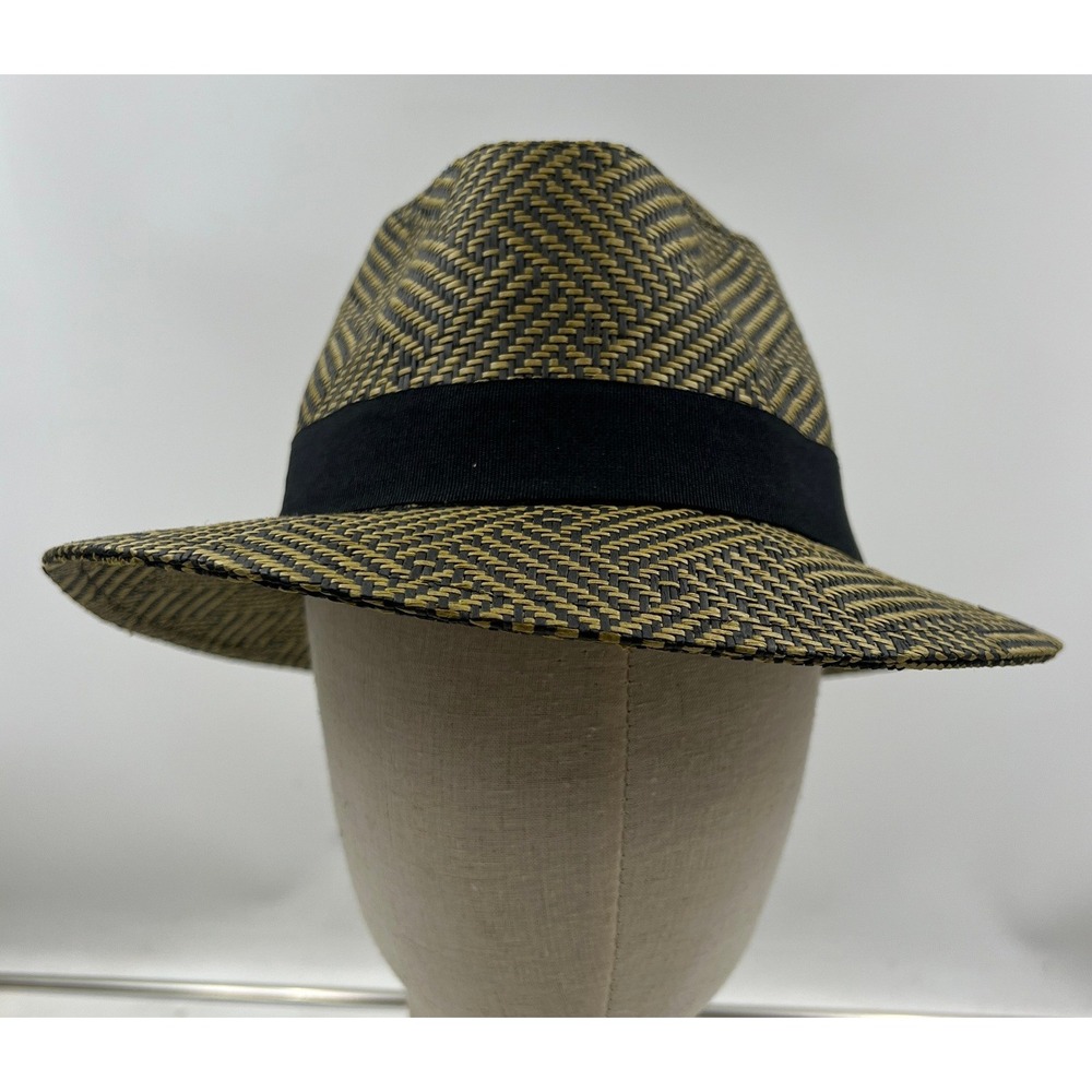 Santana by Carlos Santana Fedora Hat Size Men's L Brown Woven Paper Straw NWT